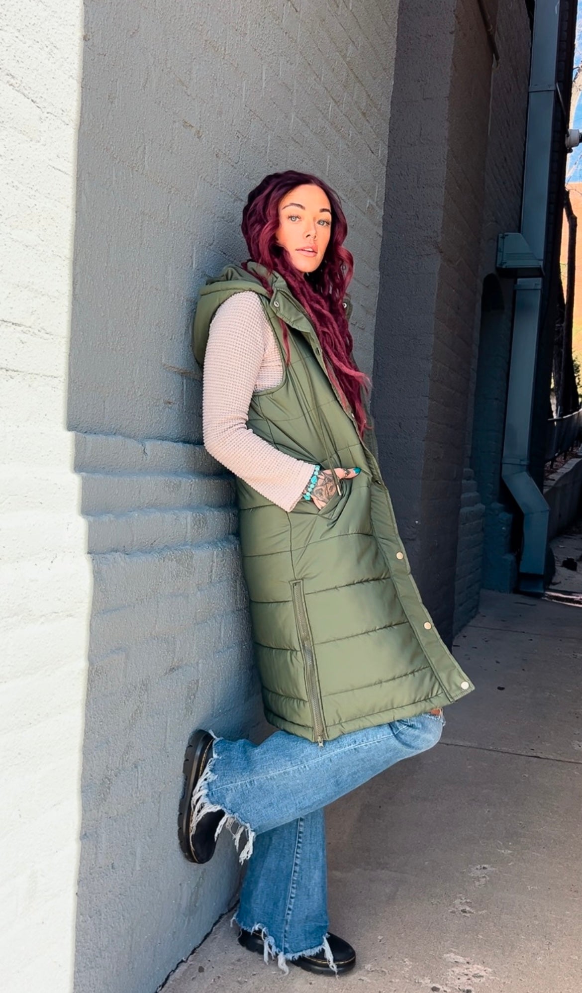 O-Live you Long Puffer Vest