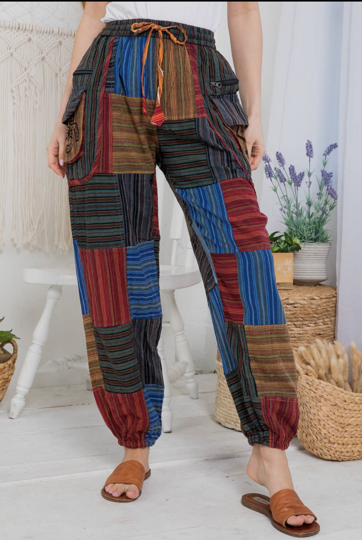 Peace And Love Patchwork Pants