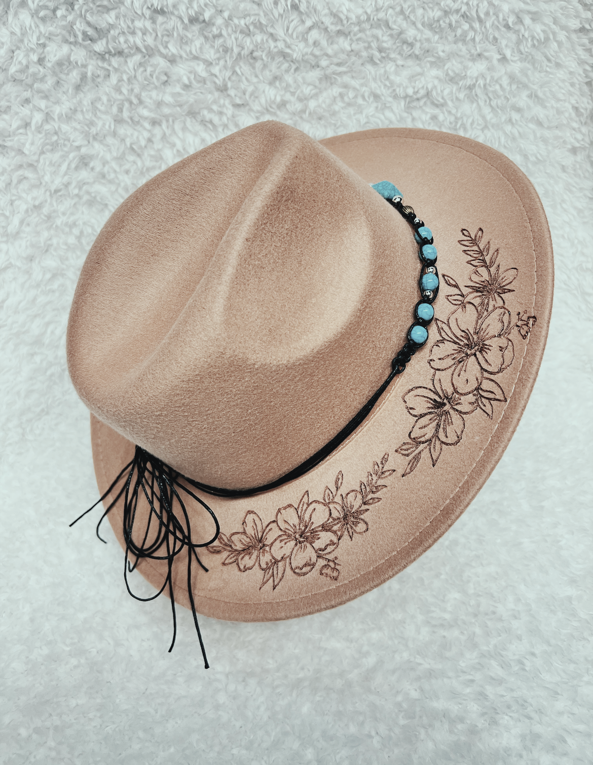Wild Flower Fedora Hat in Tan